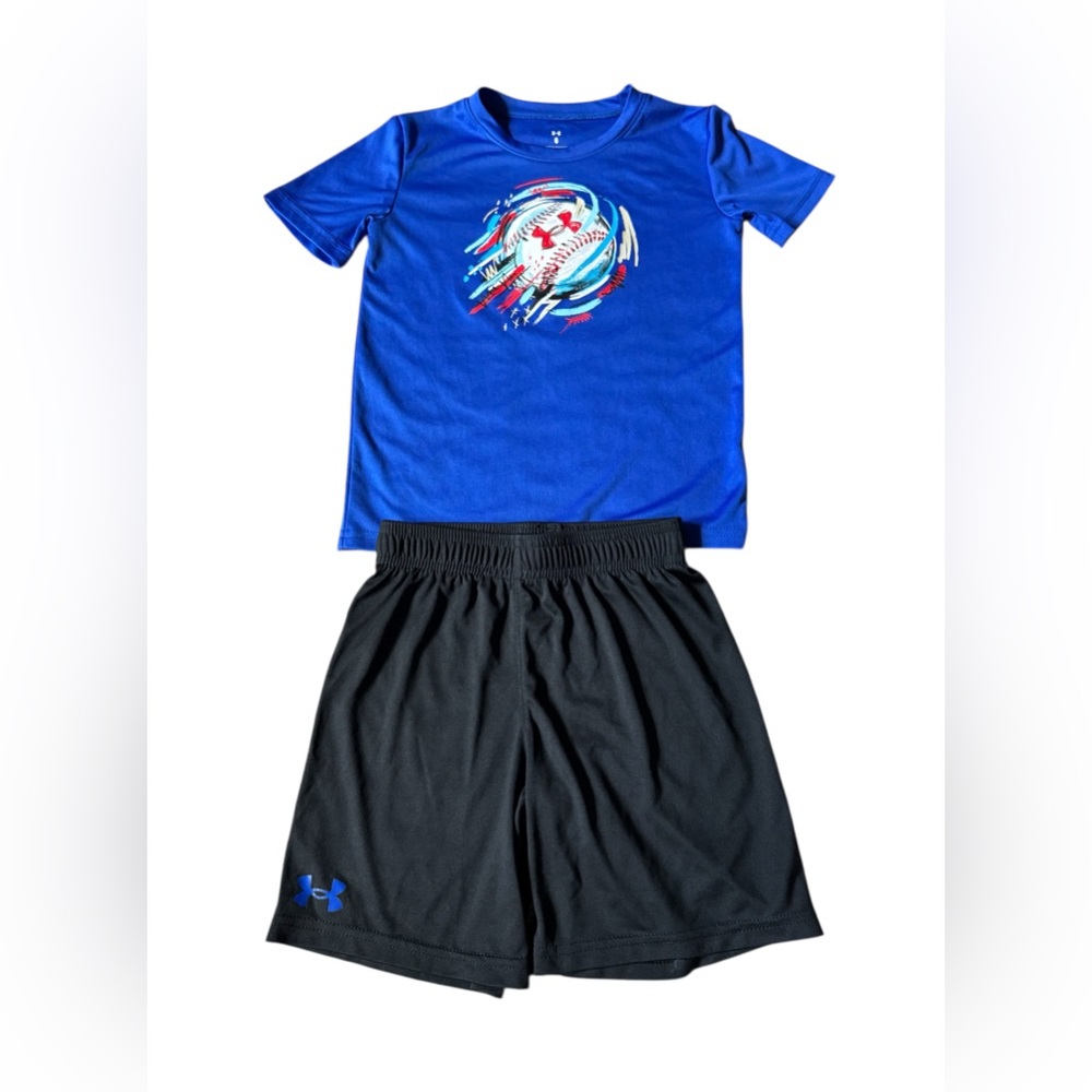 Under Armour Royal Blue Tee and Black Shorts Set